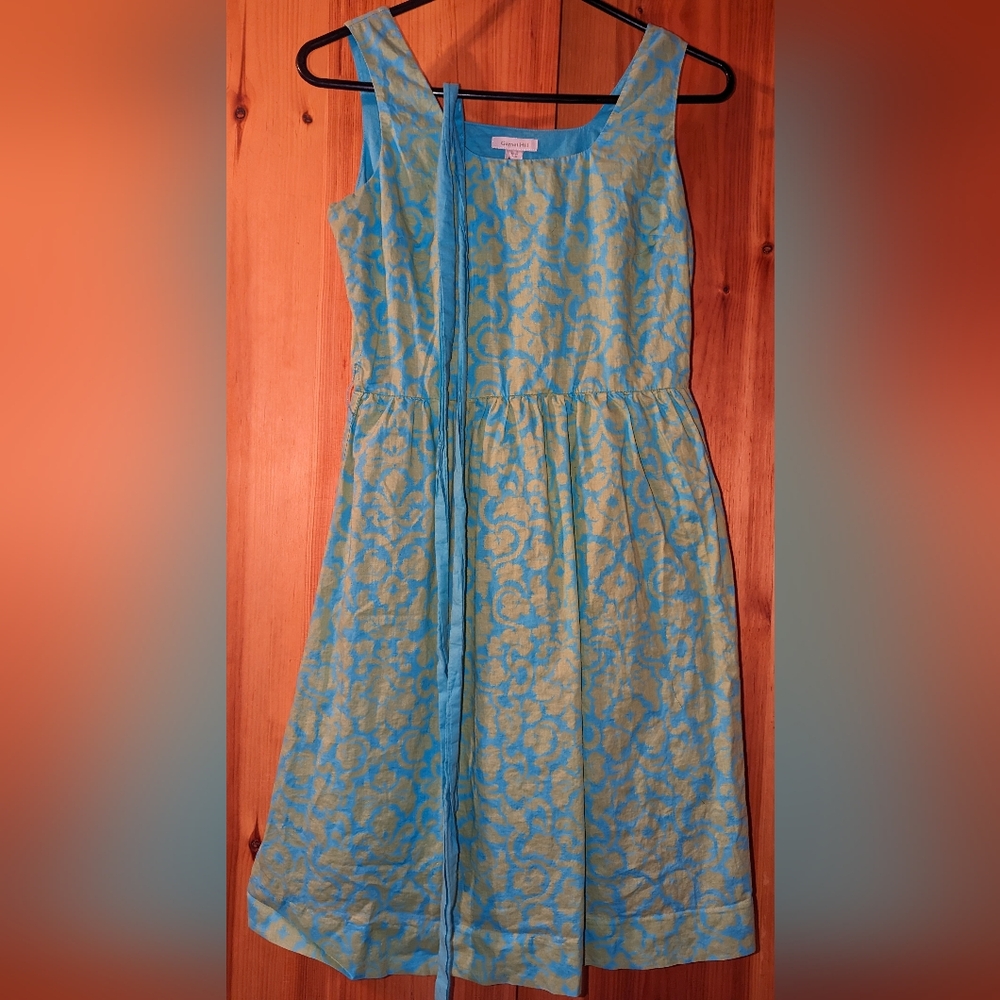 Petite Blue and Green Garnet Hill Dress